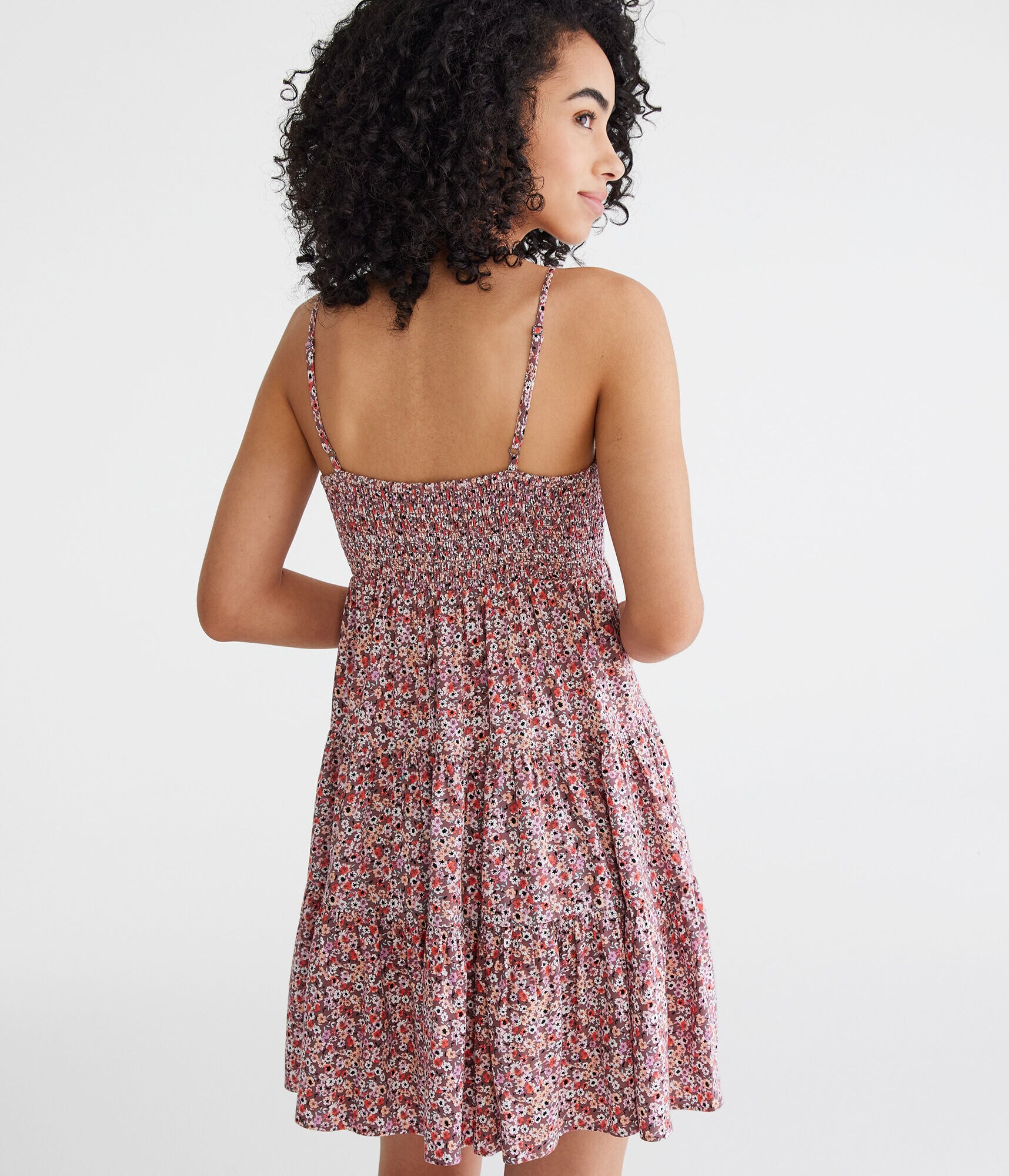 Floral V-Neck Crossover Babydoll Dress