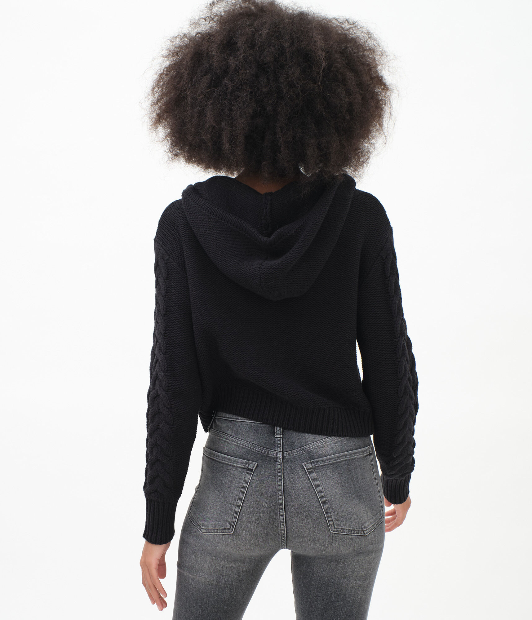 Cable Knit Hooded Sweater