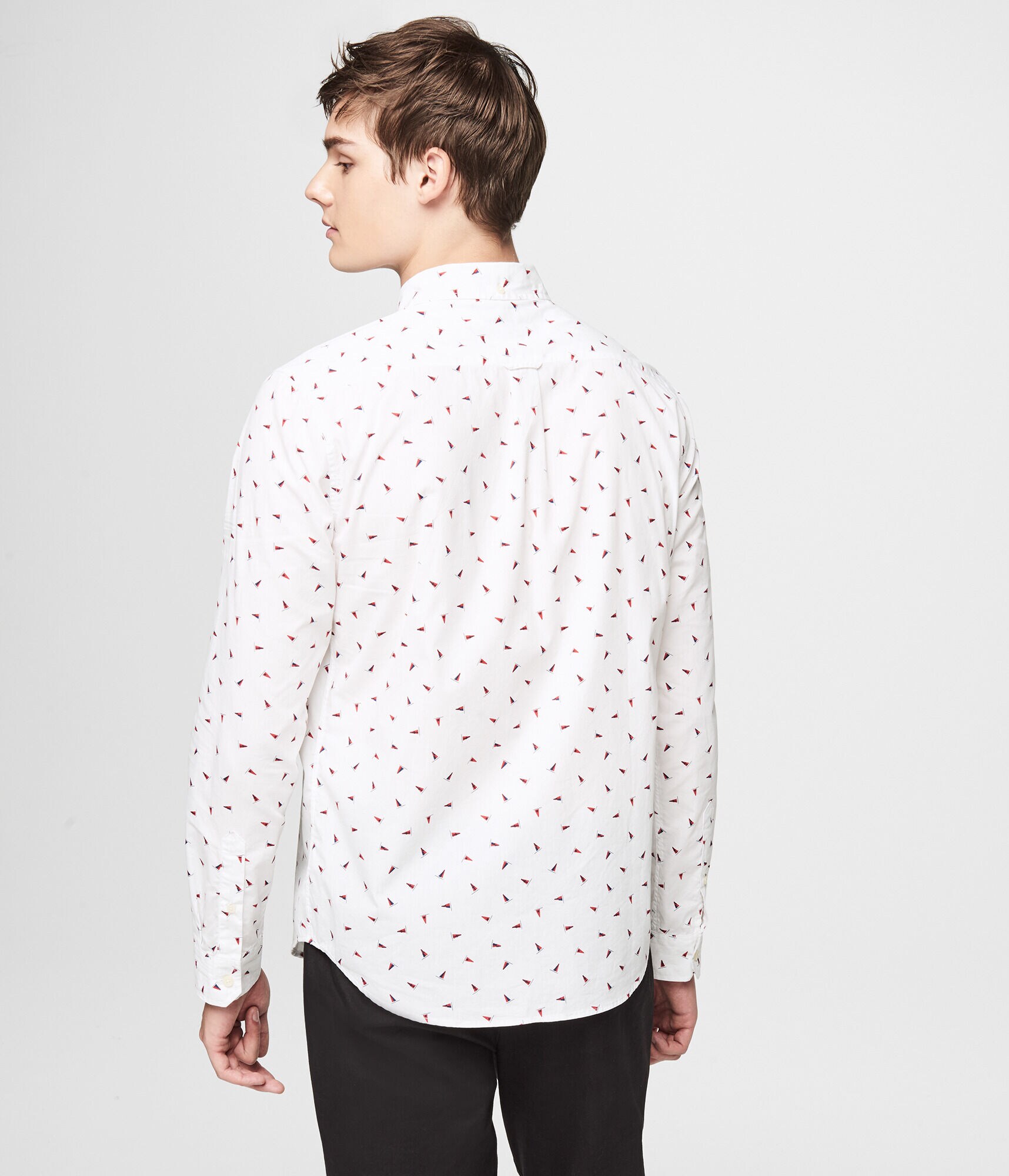 Long Sleeve Flag Woven Shirt