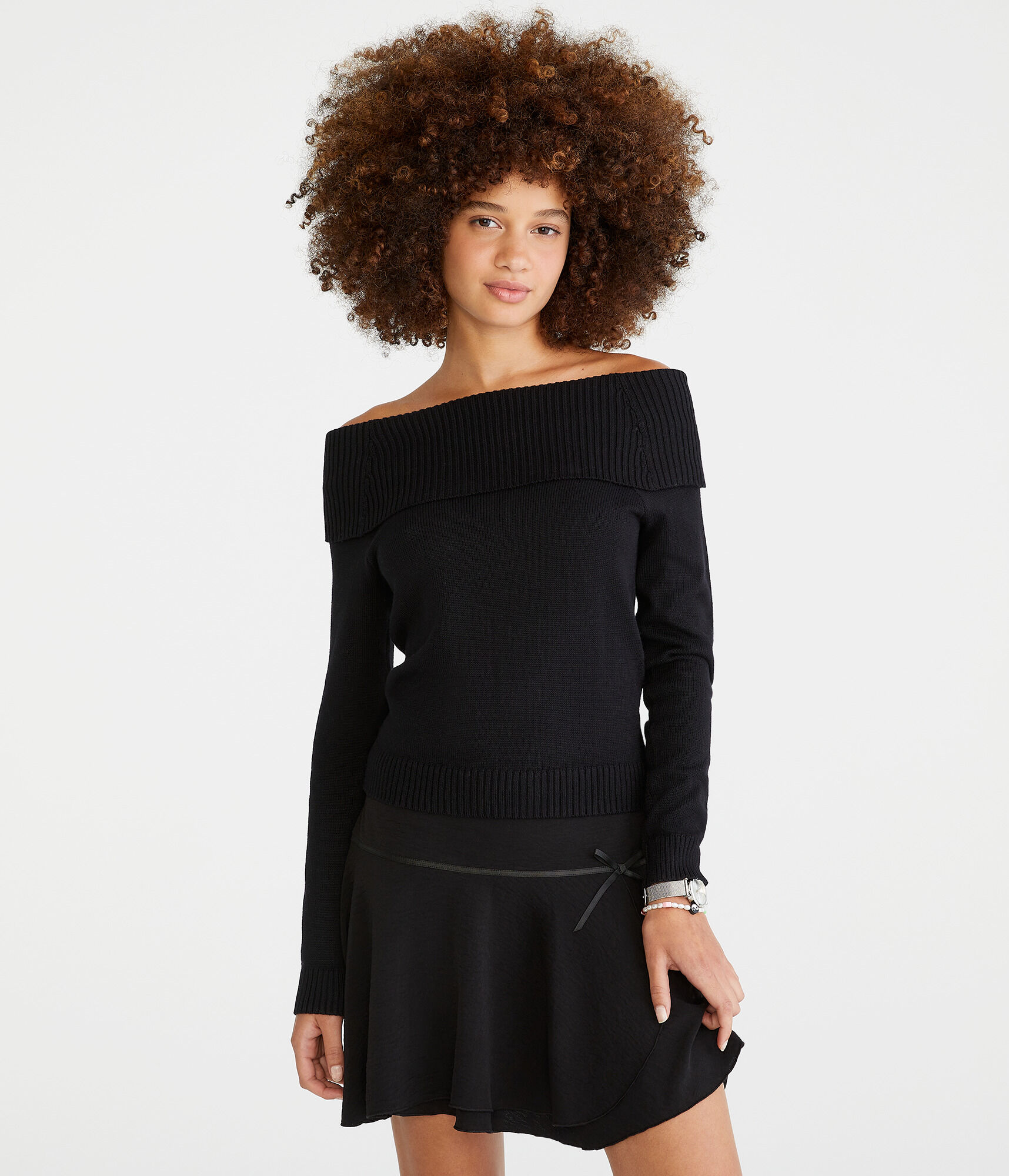 Solid Off-The-Shoulder Sweater