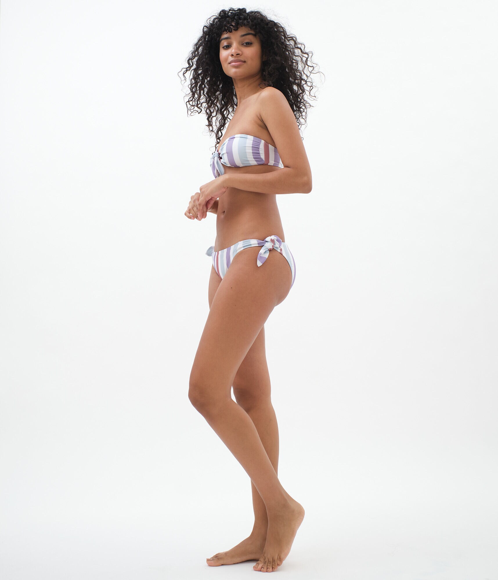 Striped Side-Tie Bikini Bottom