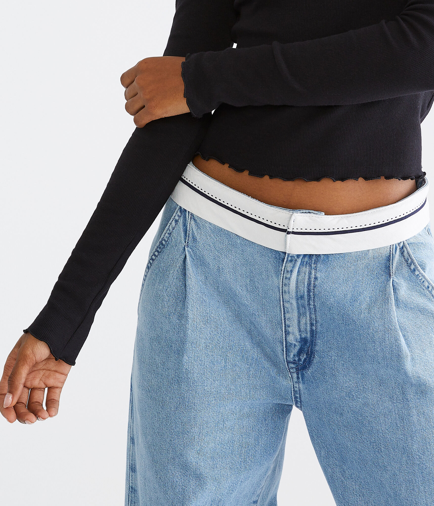 Long Sleeve Ribbed Cropped Shrunken Tee