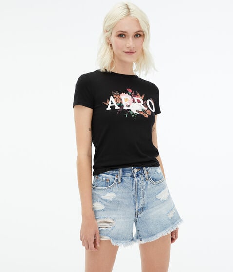 Aero Butterflies Appliqué Graphic Tee Aero Butterflies Appliqué Graphic Tee