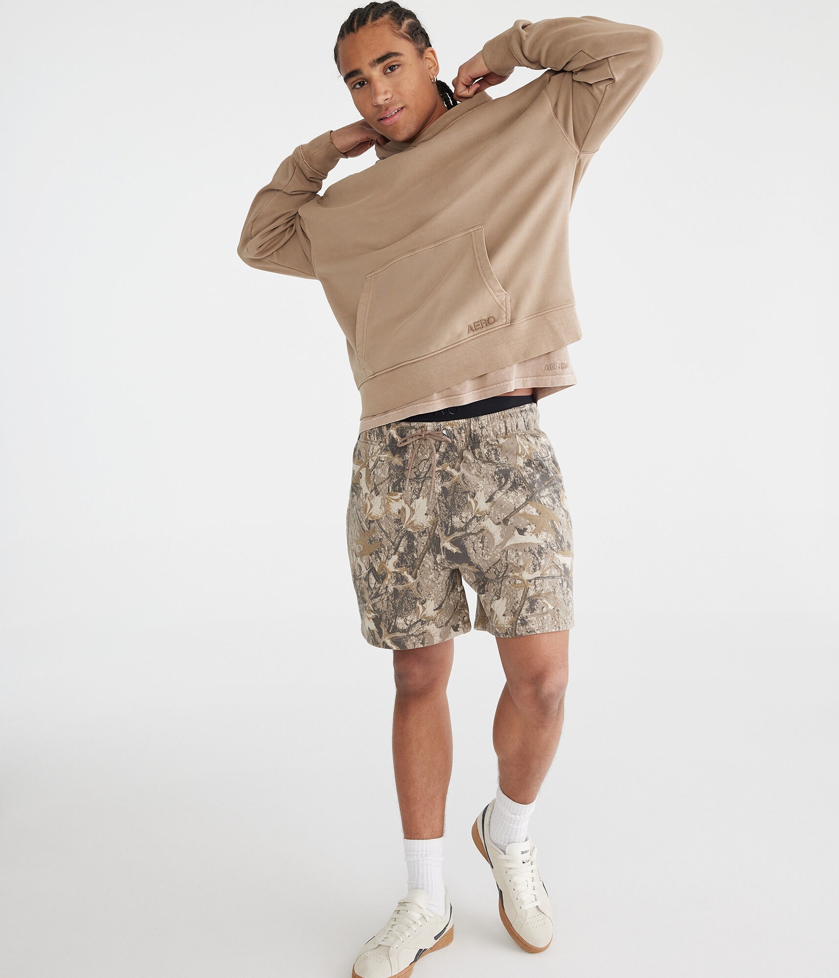 Woodland Camo Fleece Shorts 5"