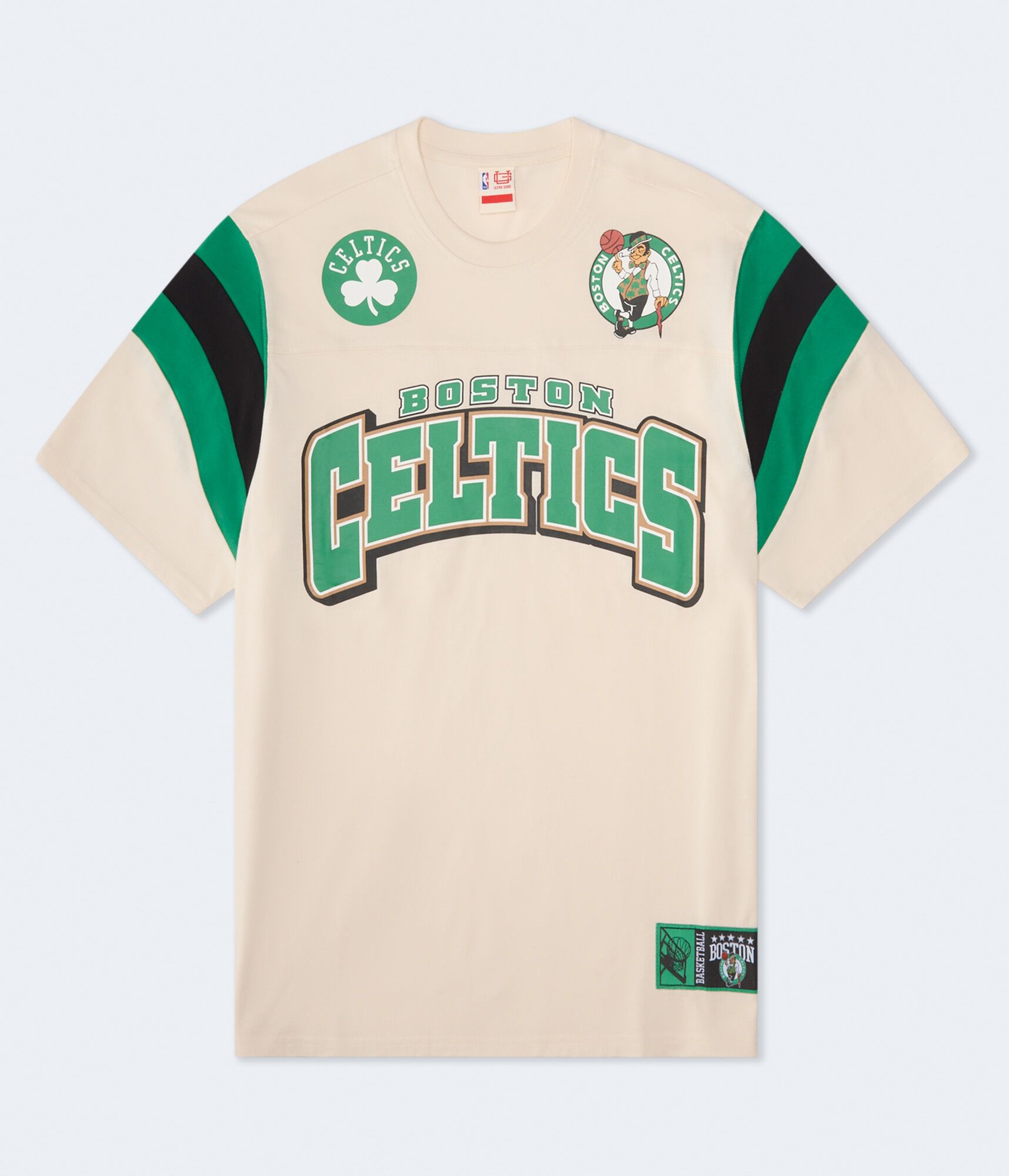 Boston Celtics Sleeve Stripes Relaxed Graphic Tee