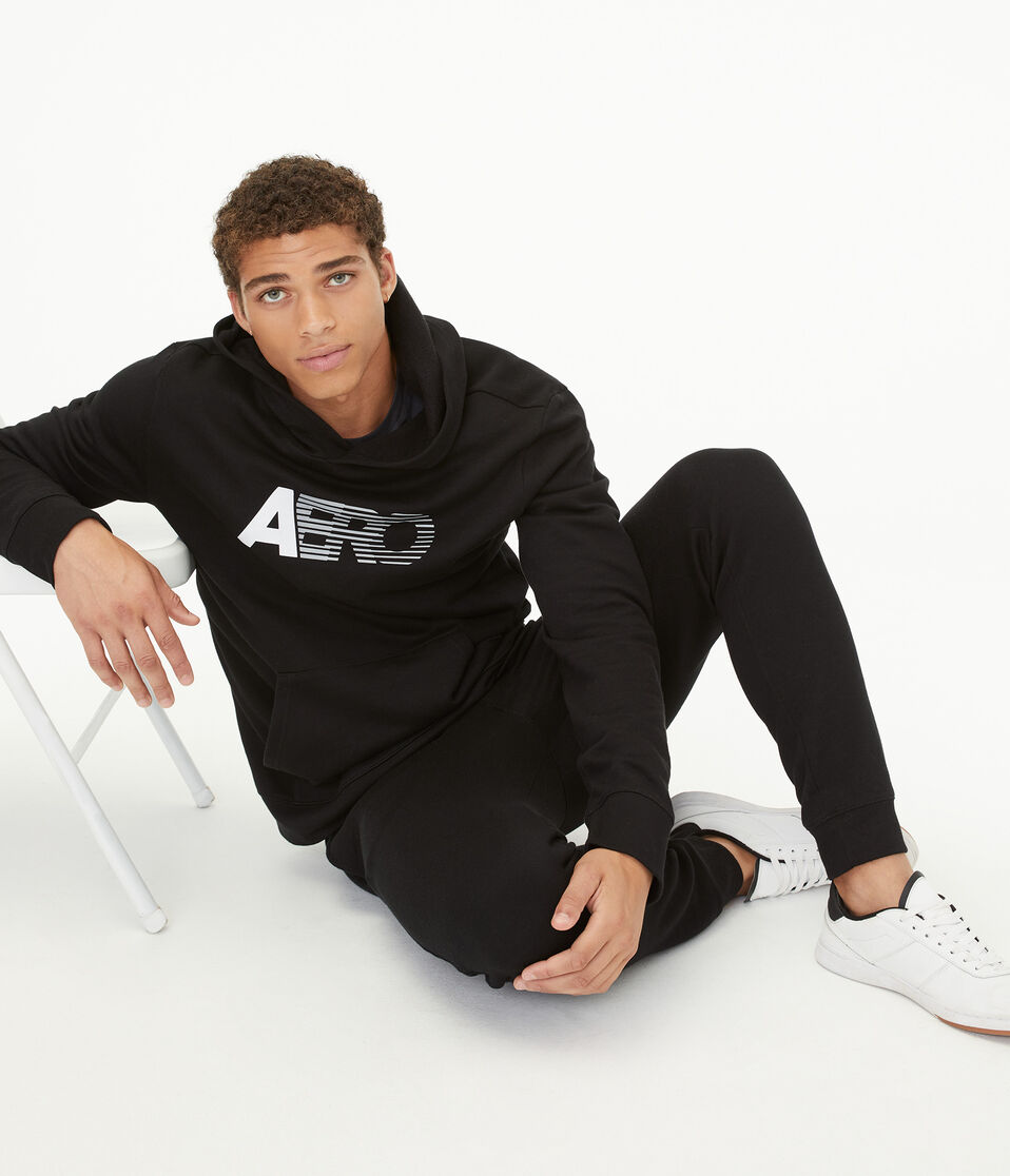 Aero Stripe Logo Pullover Hoodie