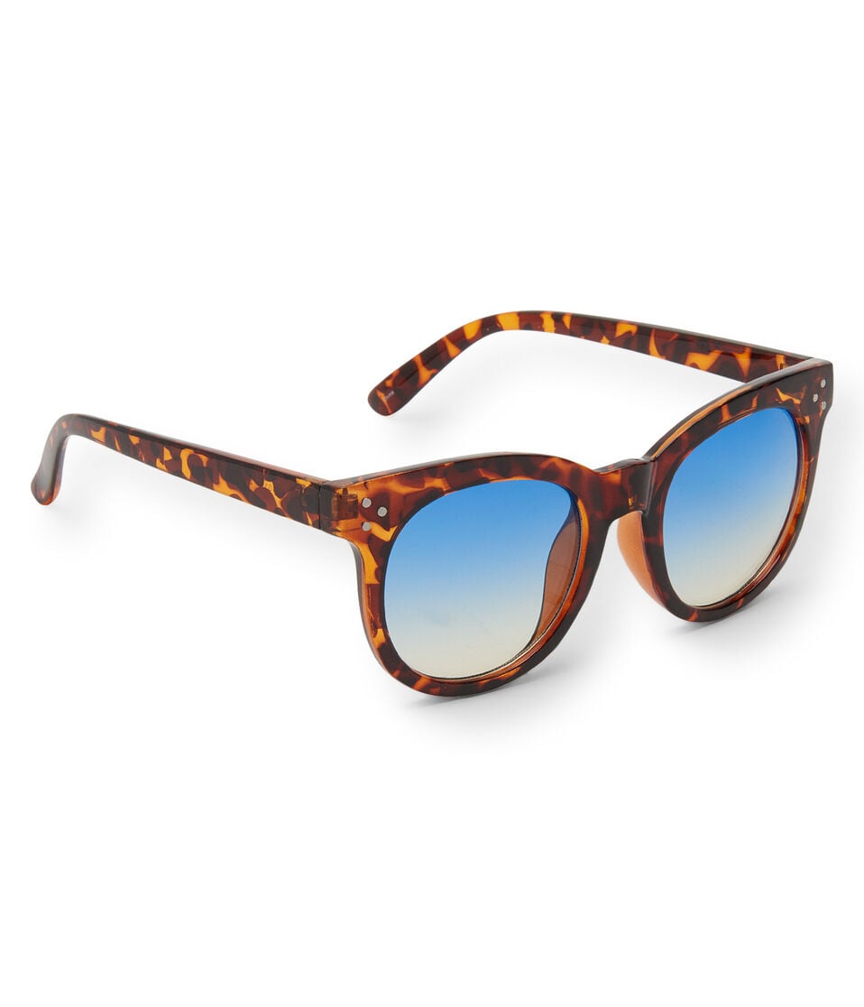 Tortoiseshell Plastic Round Sunglasses