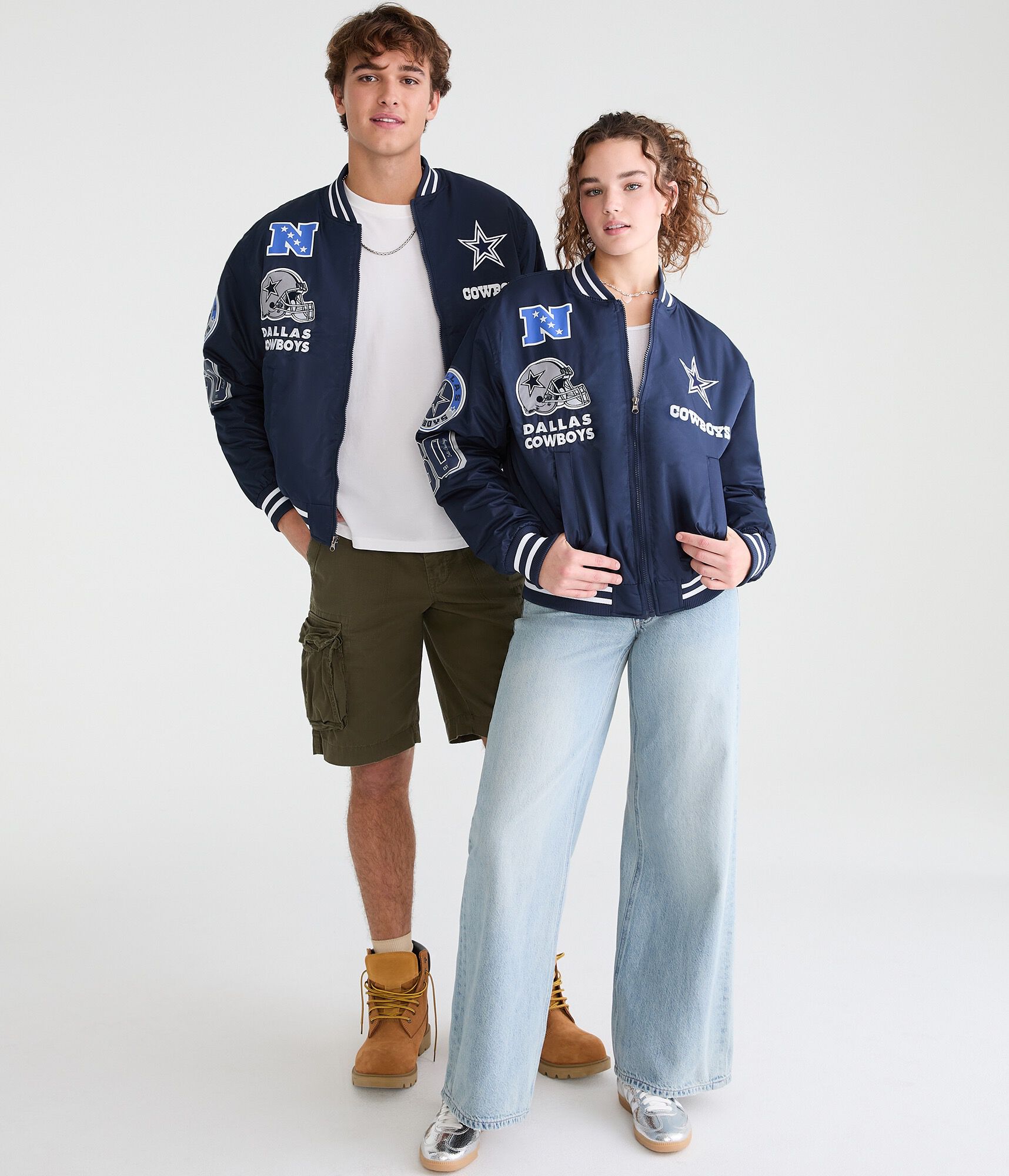 Dallas Cowboys Full-Zip Satin Bomber Jacket