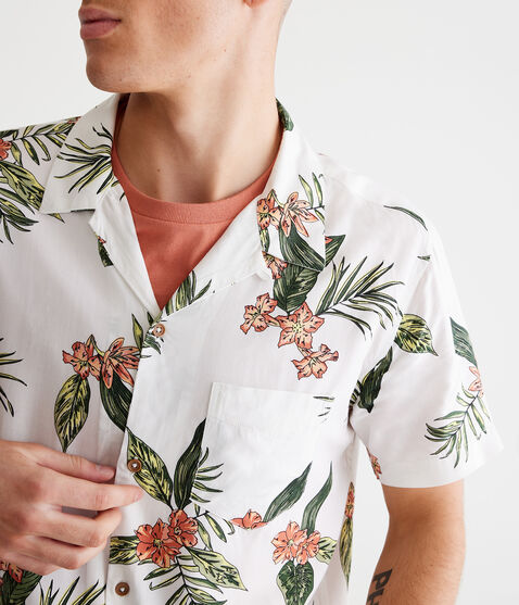 Tropical Print Camp Shirt