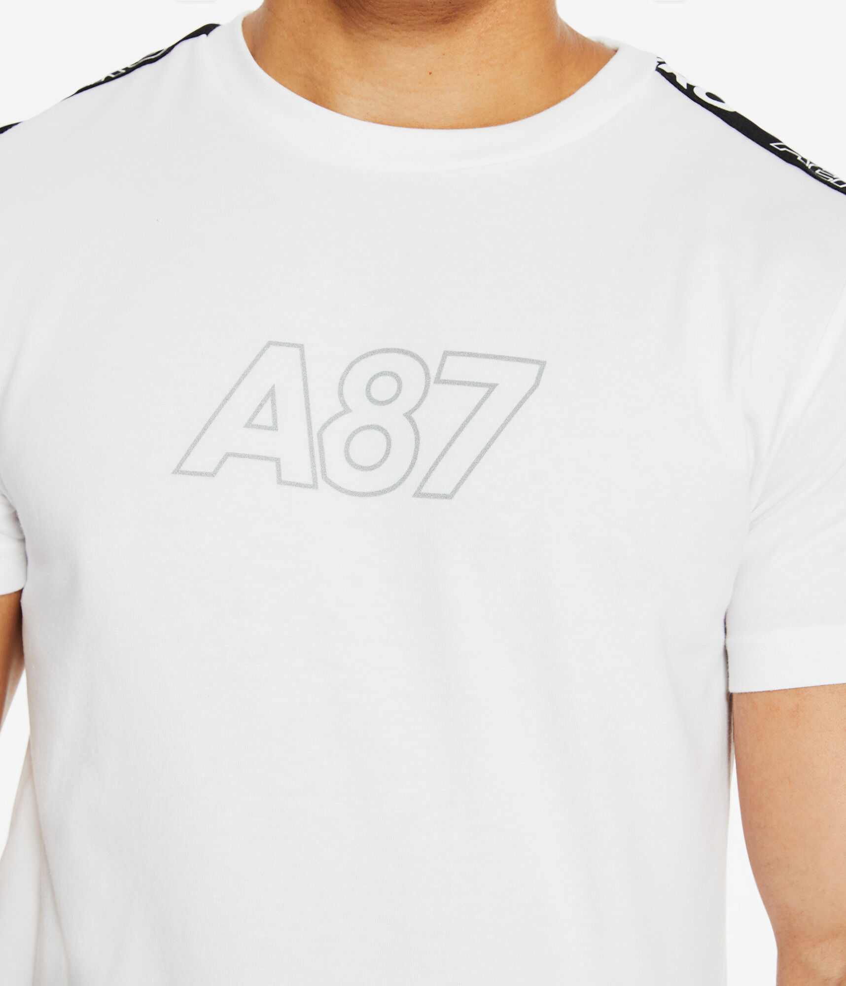 A87 Logo Sleeve Tape Stretch Graphic Tee