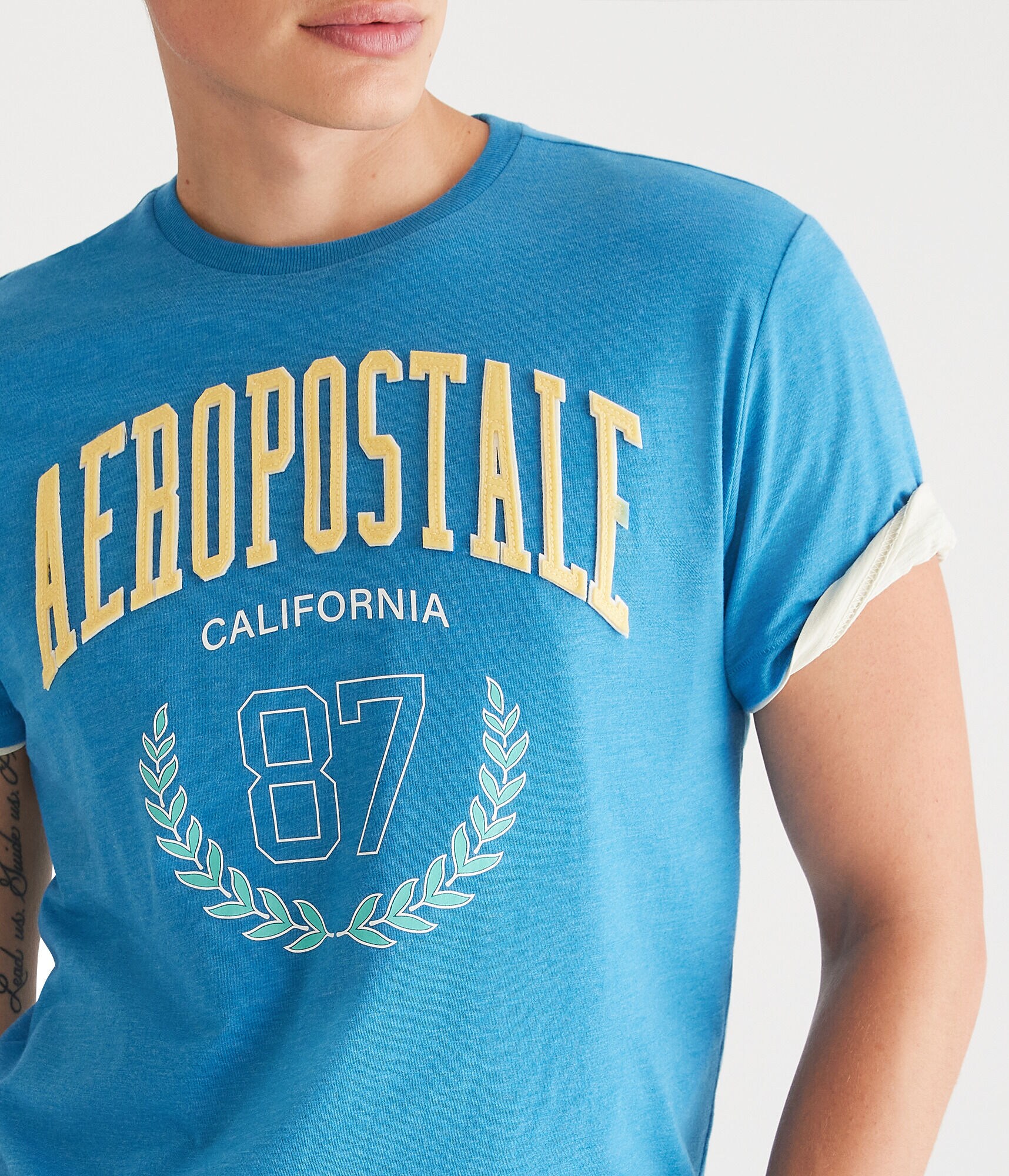 Aeropostale Arch 87 Appliqu&eacute; Graphic Tee