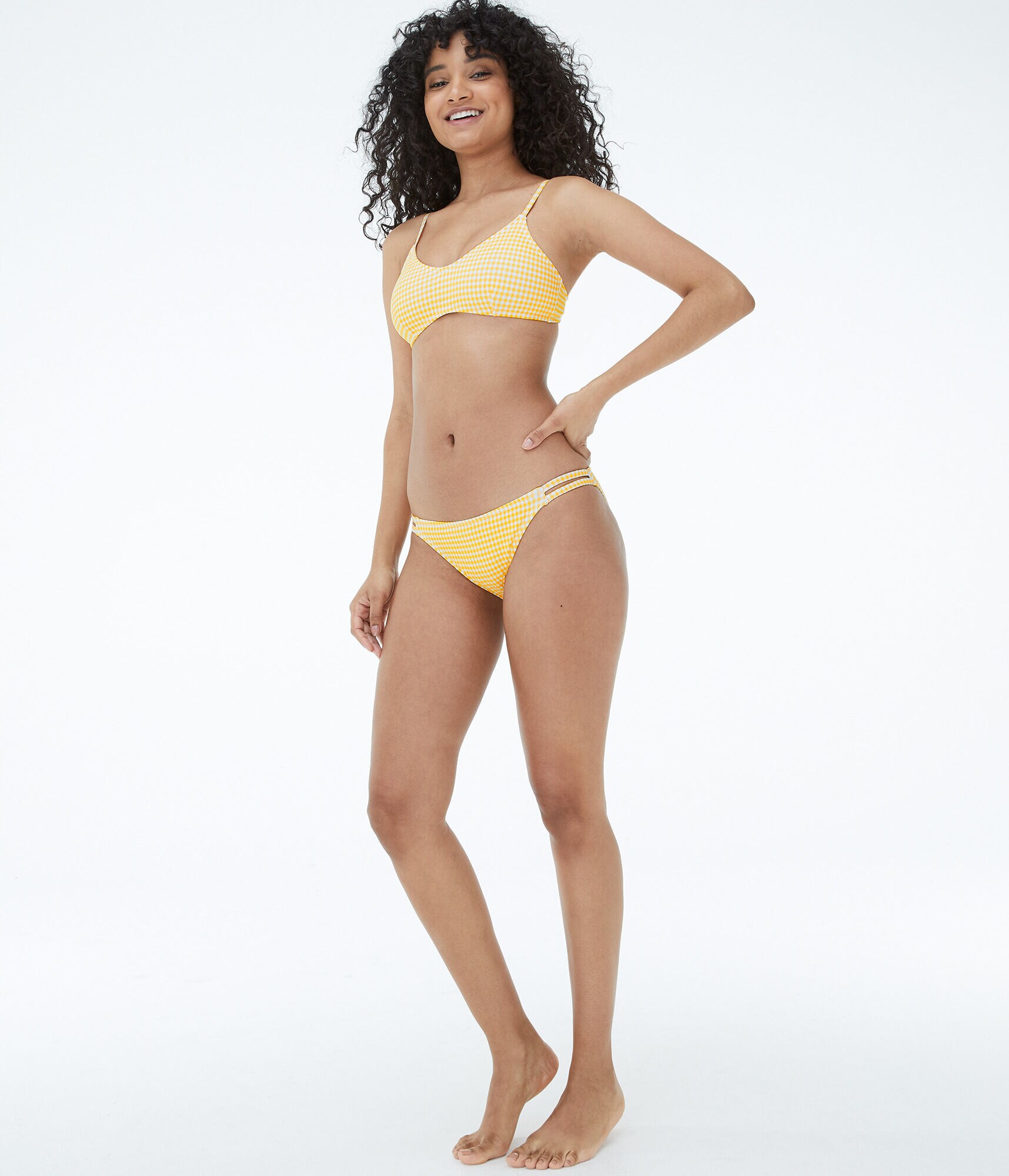 Gingham Strappy Hipster Bottom