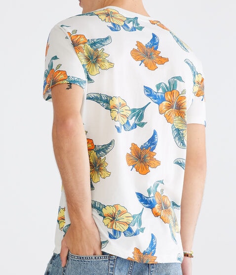 Hibiscus Print Graphic Tee Hibiscus Print Graphic Tee