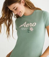 Aero Script Rose Appliqué Graphic Tee