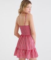 gingham hearts oversized sweater dress Purple and Pink Gingham Print Sweater Dress Filly Flair