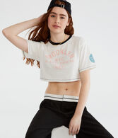 Brooklyn NY Oversized Cropped Ringer Tee