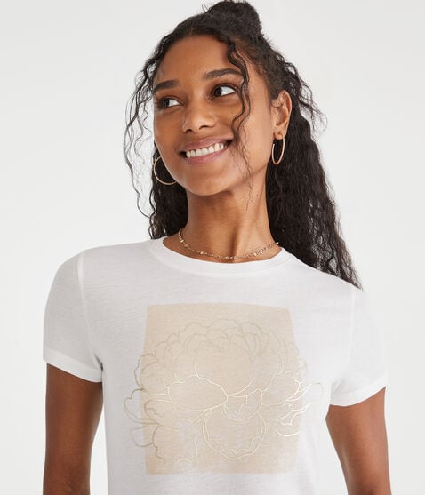 Floral Box Foil Graphic Tee Floral Box Foil Graphic Tee