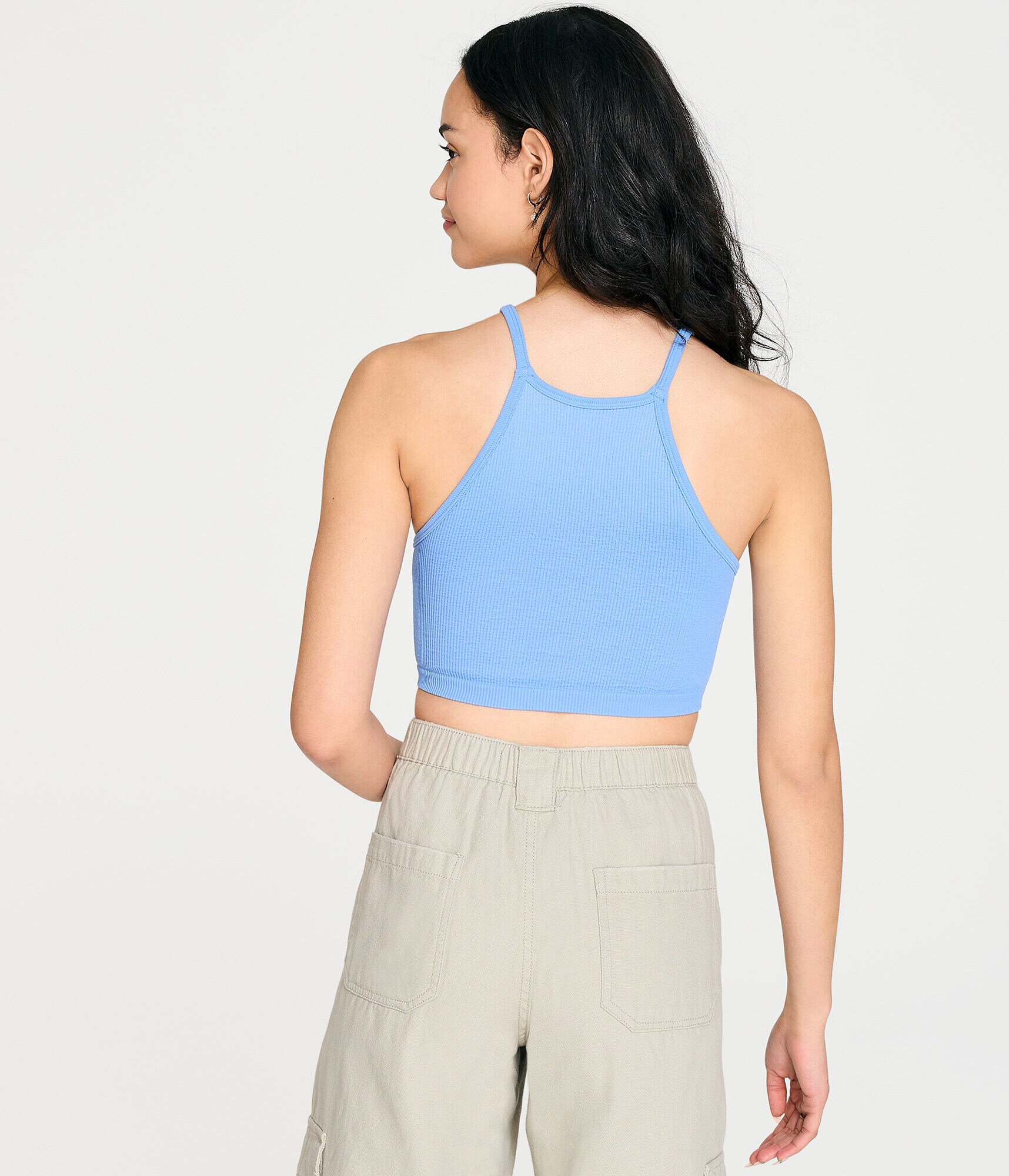 Seriously Soft Ribbed High-Neck Cropped Cami