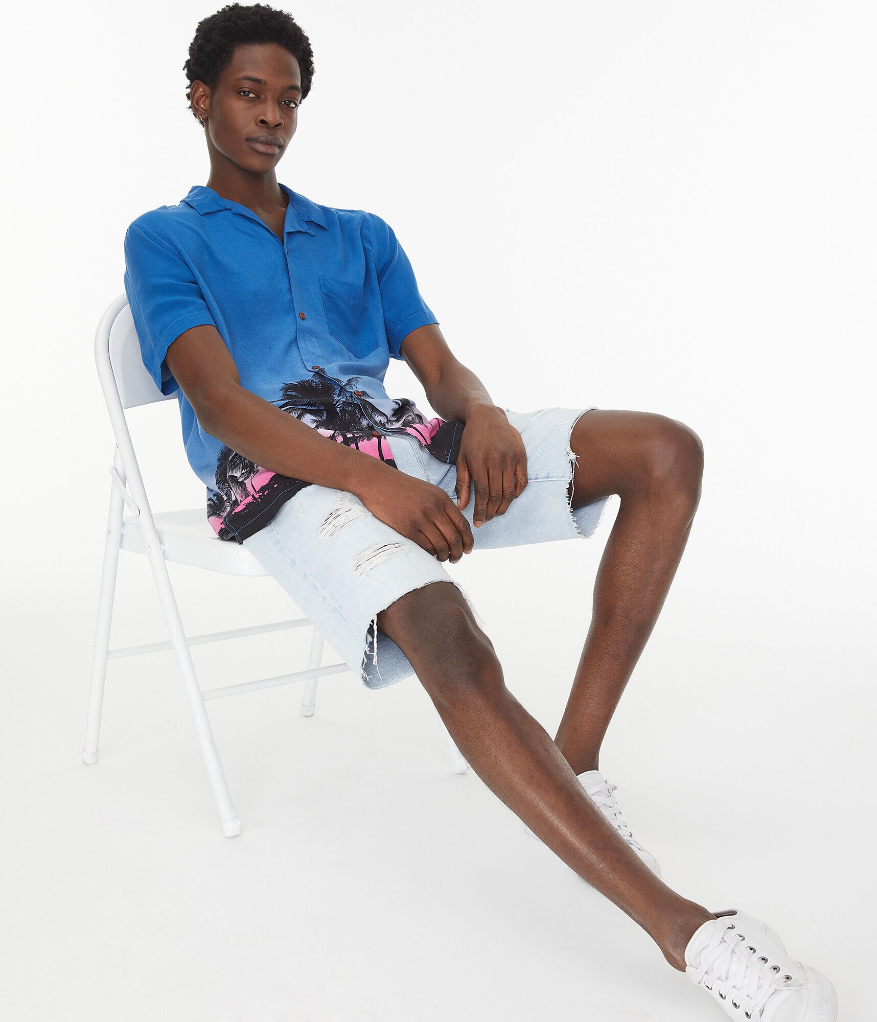 Palm Trees Button-Down Resort Shirt