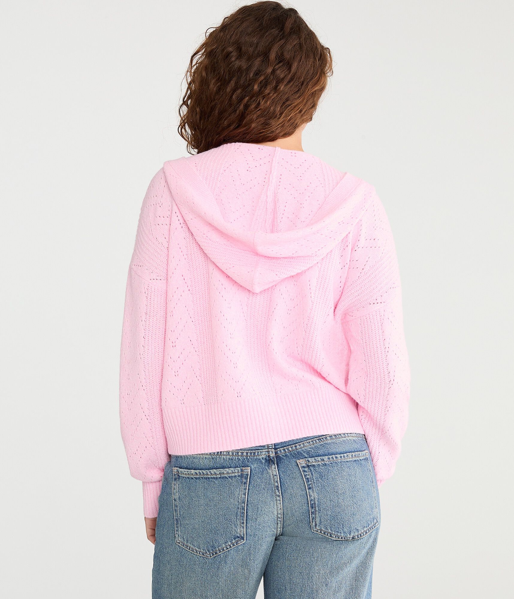 Cozy Pointelle Full-Zip Sweater Hoodie