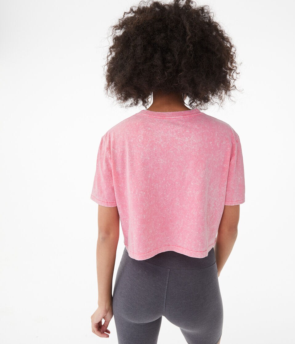 Acid Wash Cropped Boxy Crew Tee