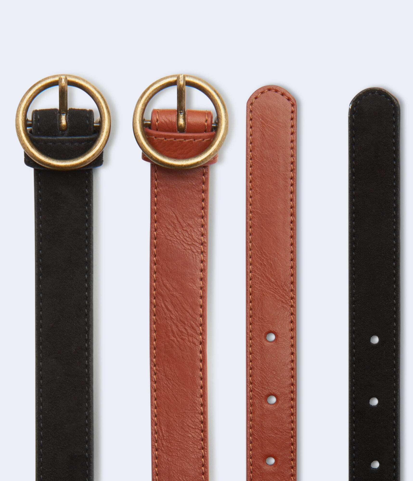Circle Buckle Belt 2-Pack