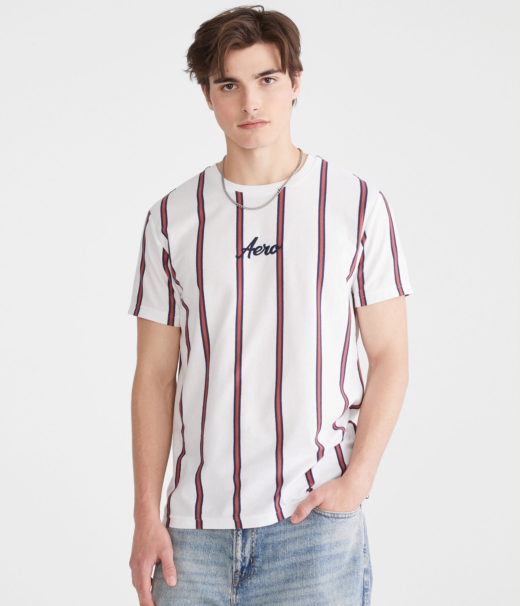 Aero Vertical Stripe Graphic Tee