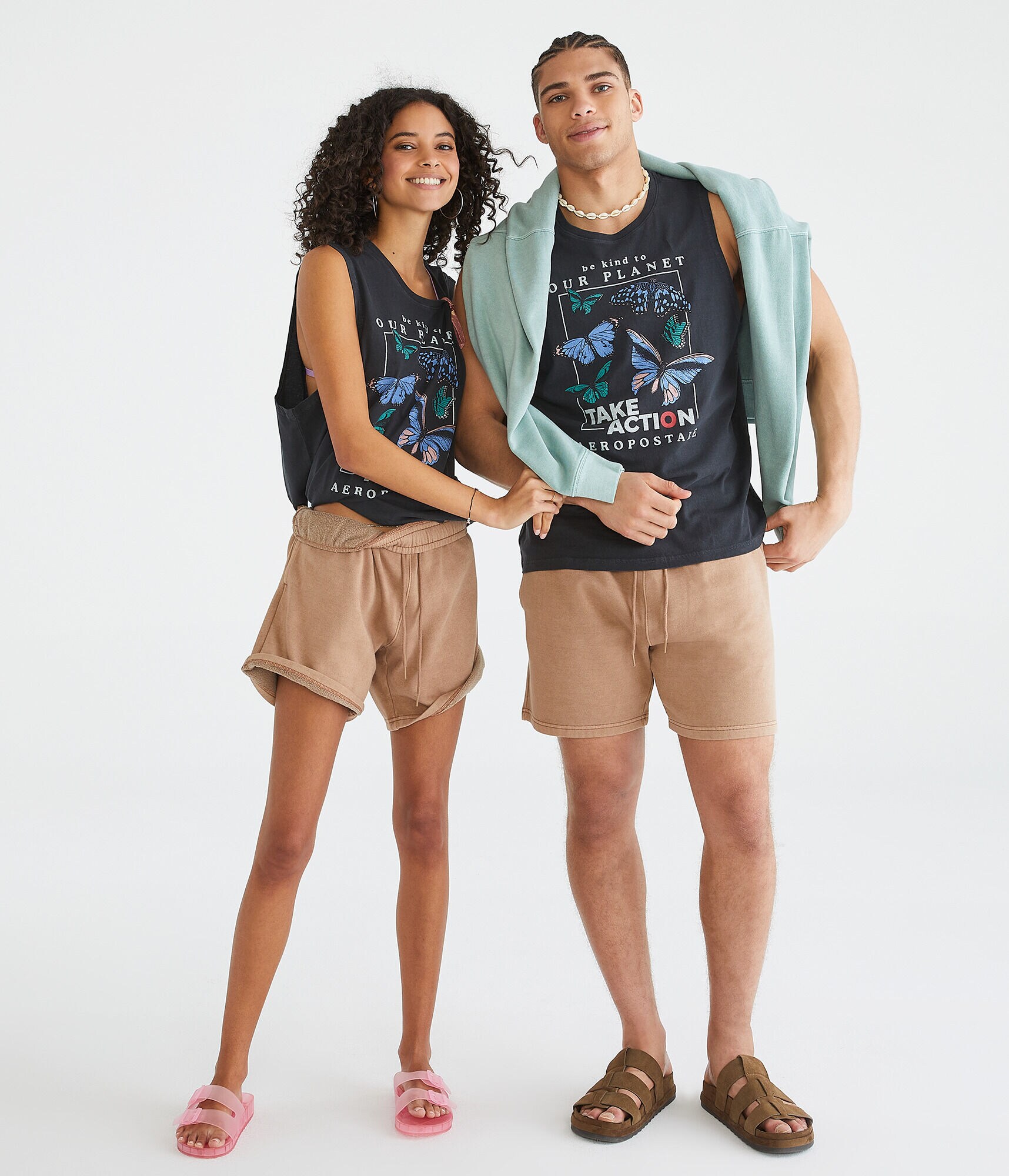 AERO | GLOBAL CITIZEN&reg; Butterflies Relaxed Muscle Tank