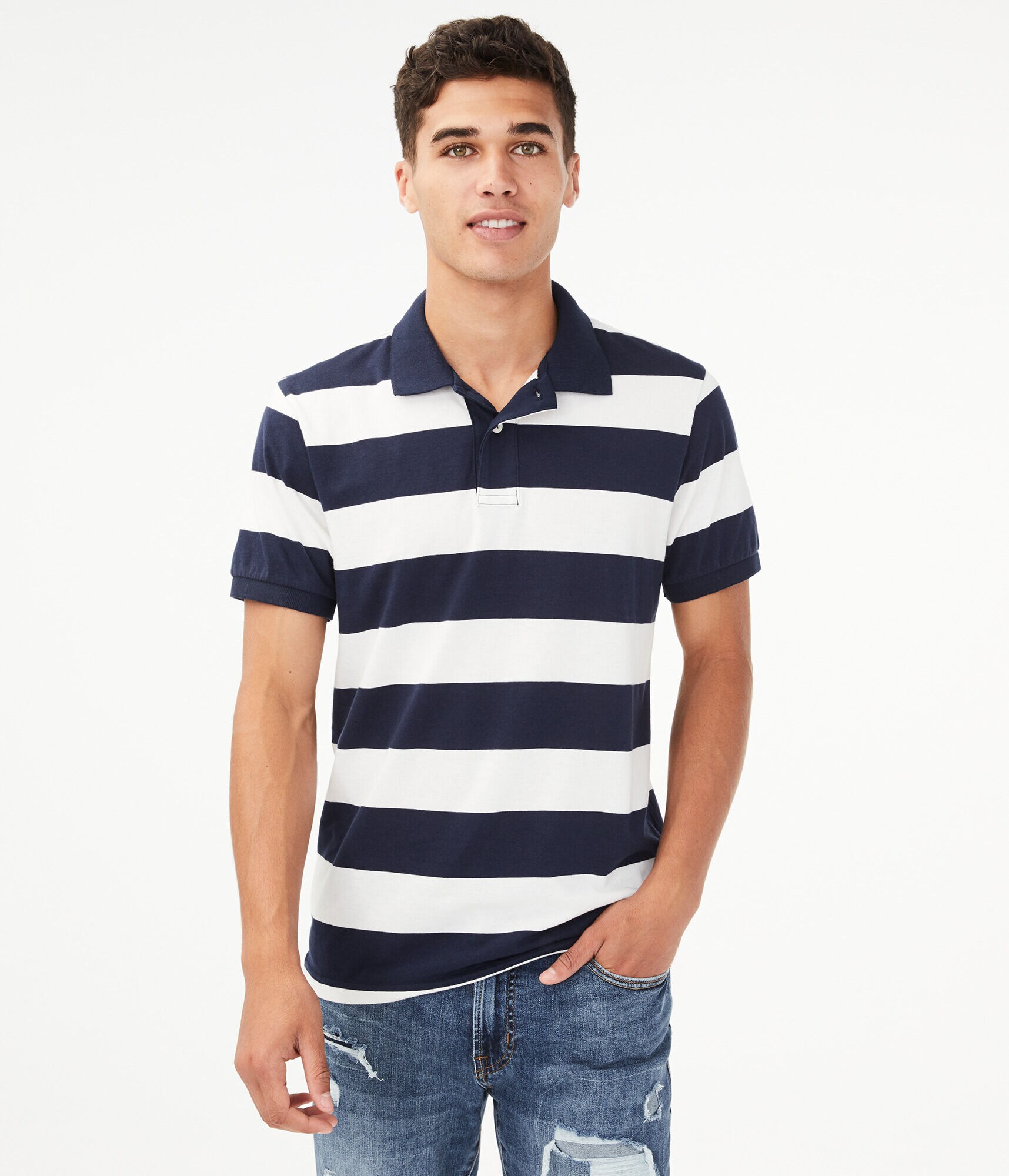 Rugby Stripe Jersey Polo