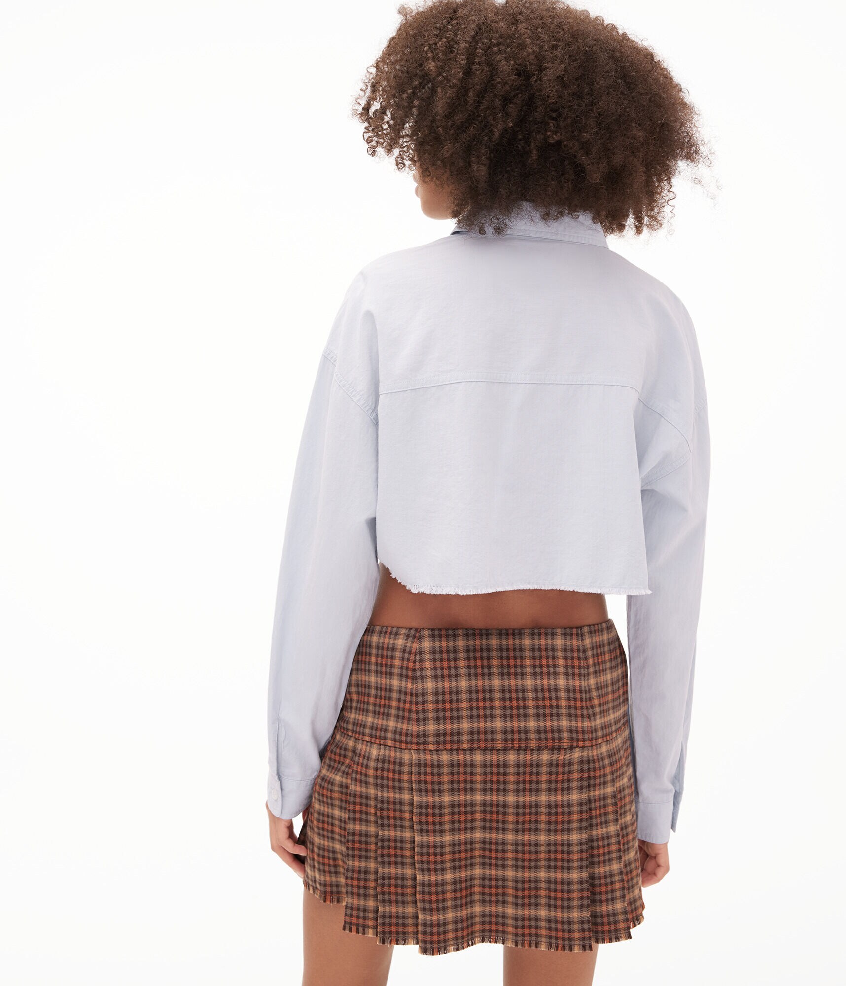 Poplin Cropped Button-Down Shirt