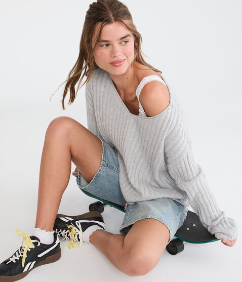 Ribbed V-Neck Sweater Ribbed V-Neck Sweater
