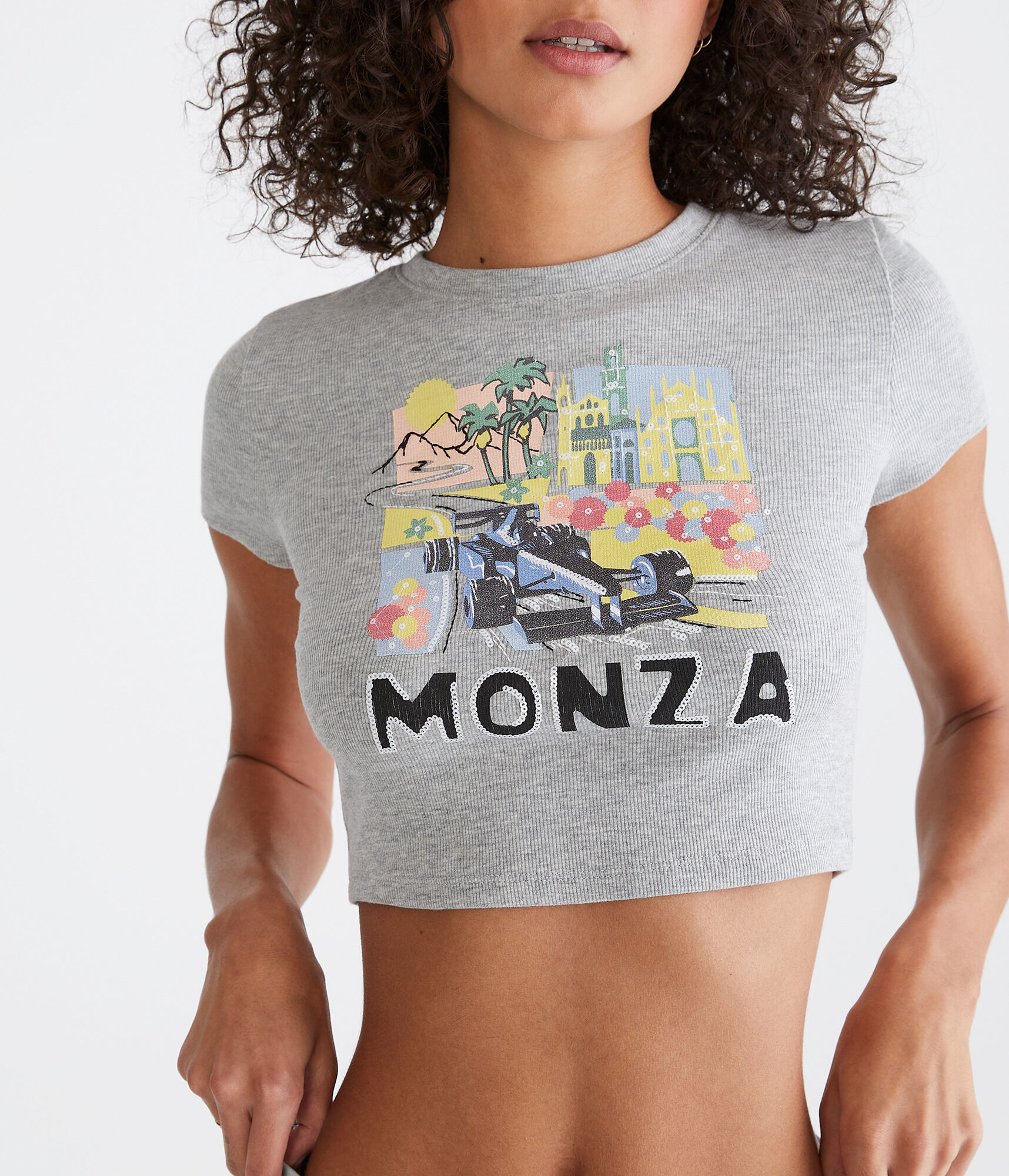 Monza F1 Racing Cropped Graphic Tee