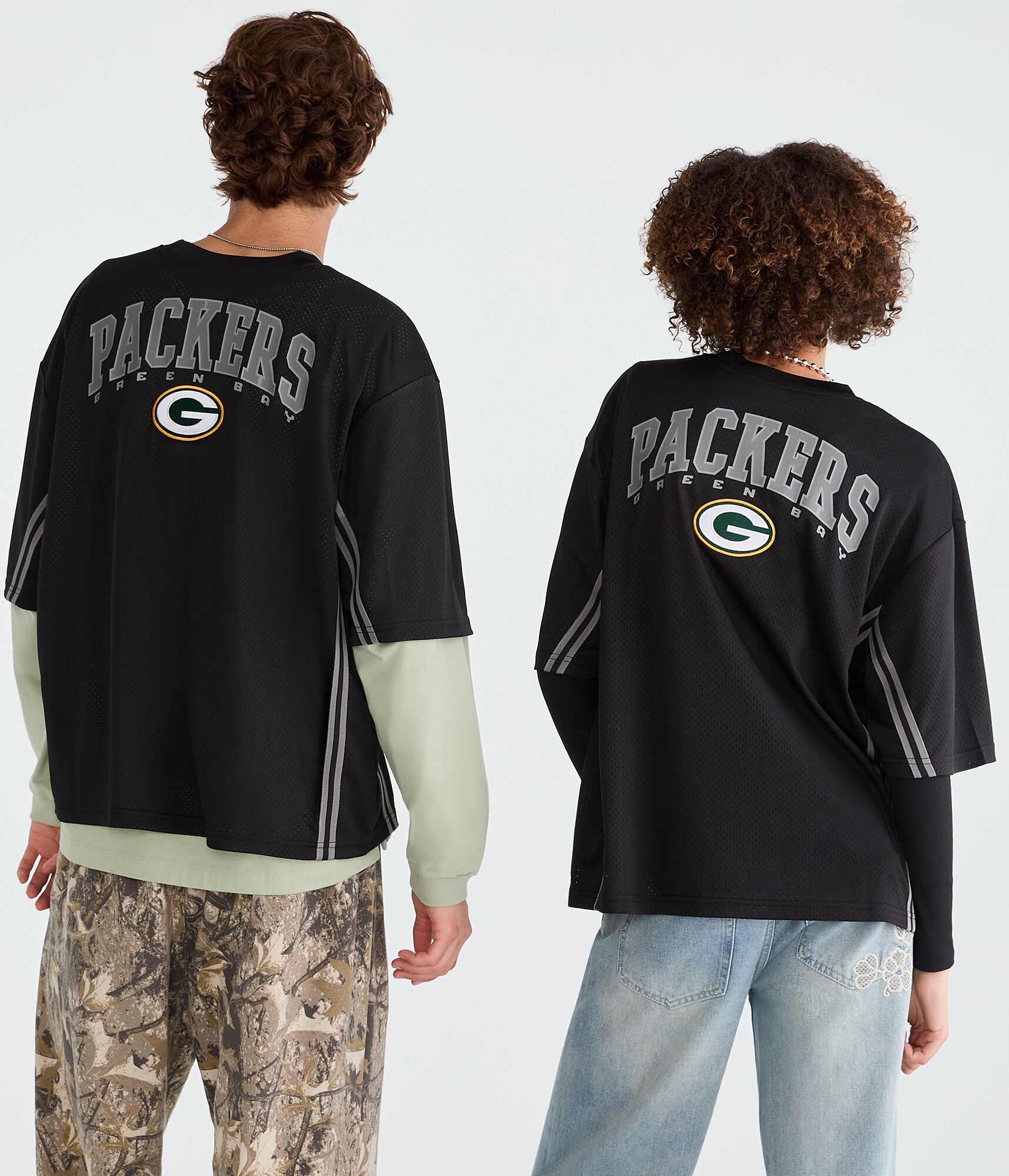 Green Bay Packers Striped Mesh Top