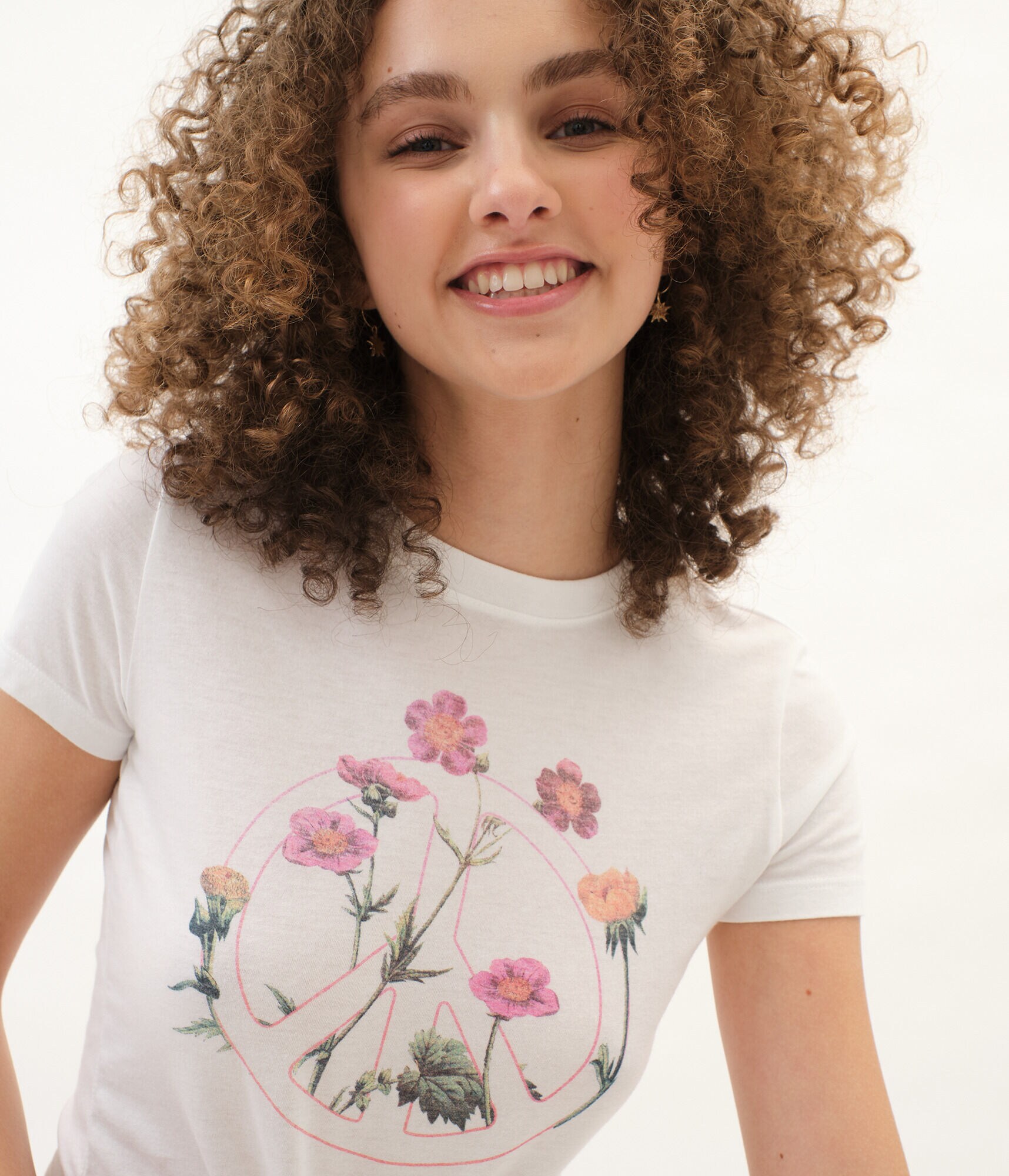 Floral Peace Sign Graphic Tee