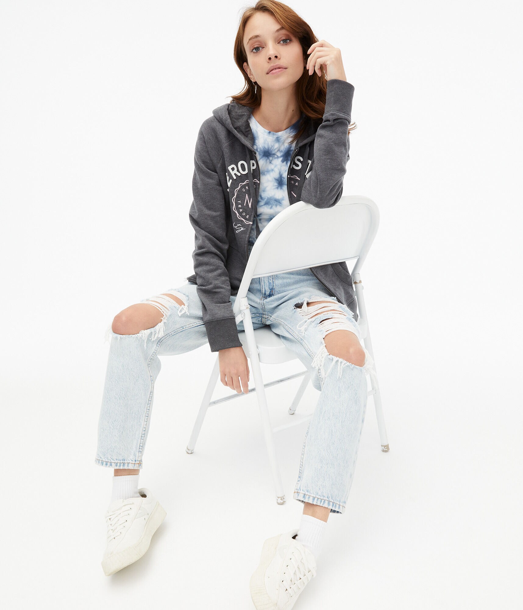 Aeropostale NY Eighty Seven Full-Zip Hoodie