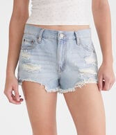 Vintage High-Waisted Denim Shorty Shorts