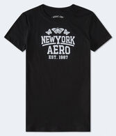 New York Aero Butterflies Flocked Graphic Tee