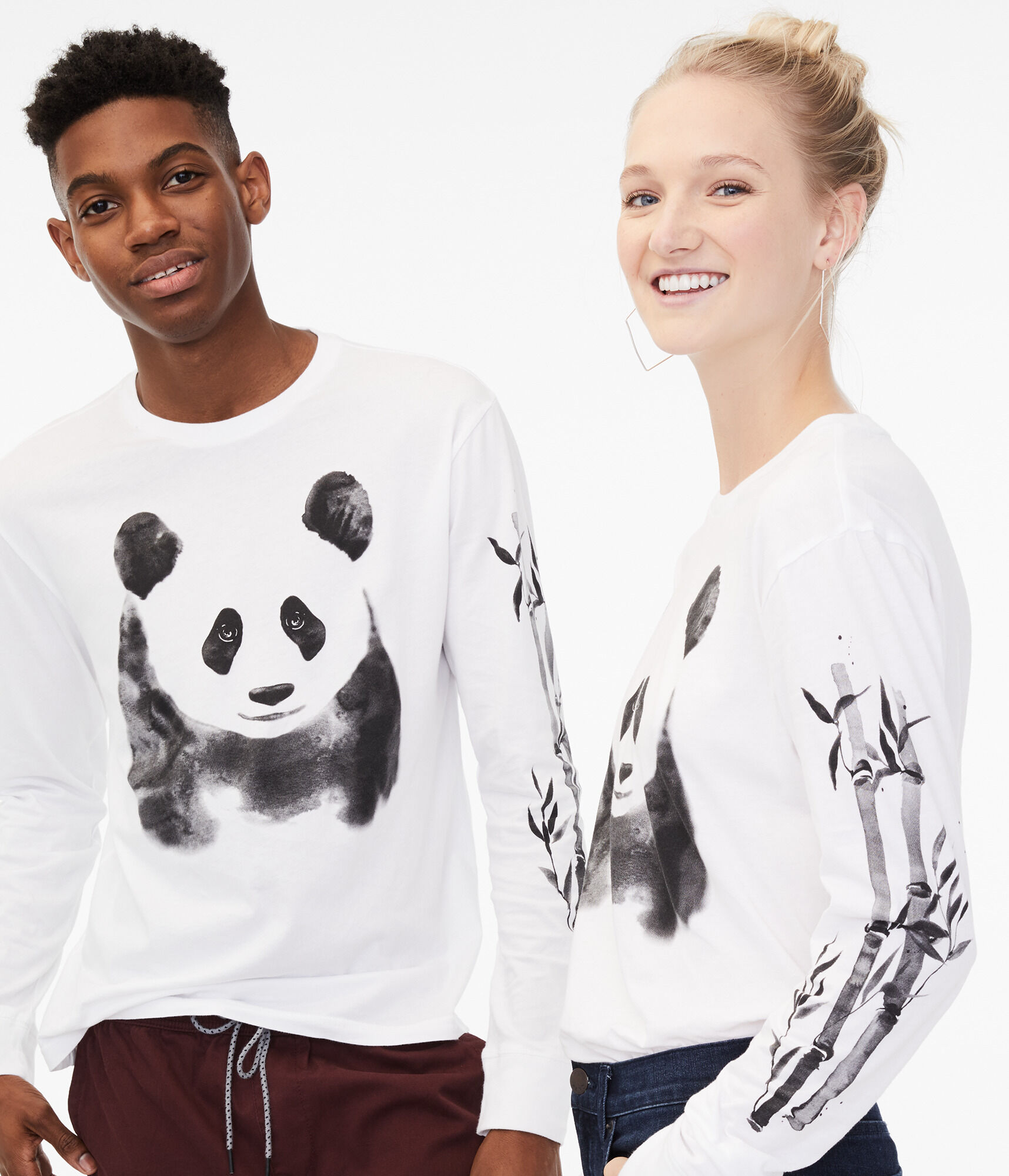 Long Sleeve Panda Spirit Animal Graphic Tee