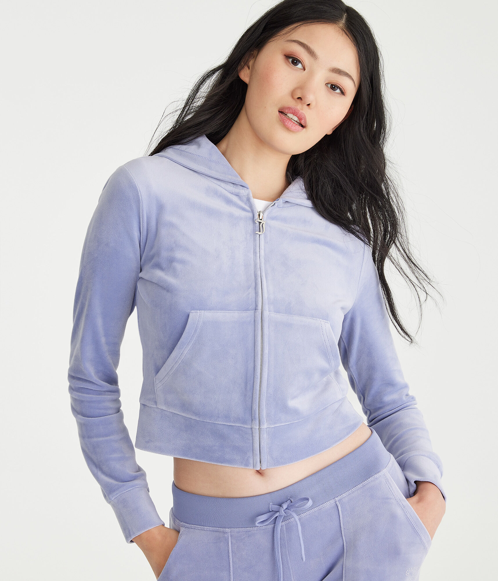 Juicy Couture Bling Velour Full-Zip Hoodie