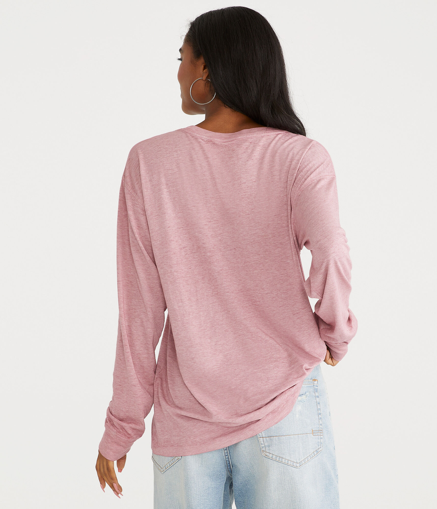Long Sleeve Washed Loose Fit Crew Tee