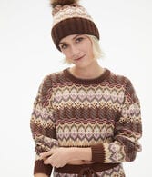 Fair Isle Cropped Sleep Crew Sweater