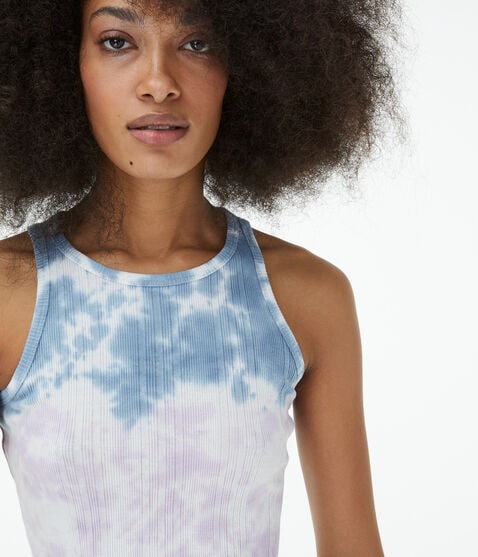 Tie-Dye High-Neck Cropped Tank Tie-Dye High-Neck Cropped Tank