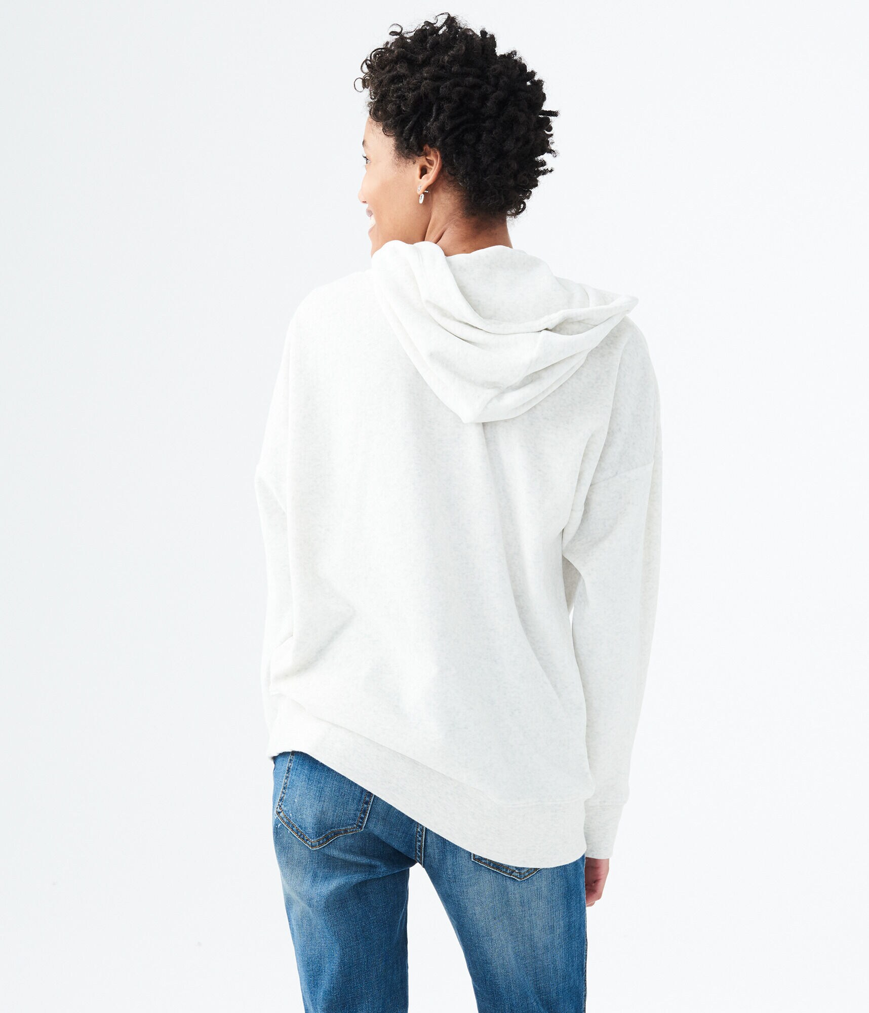 Oversized Velour Pullover Hoodie