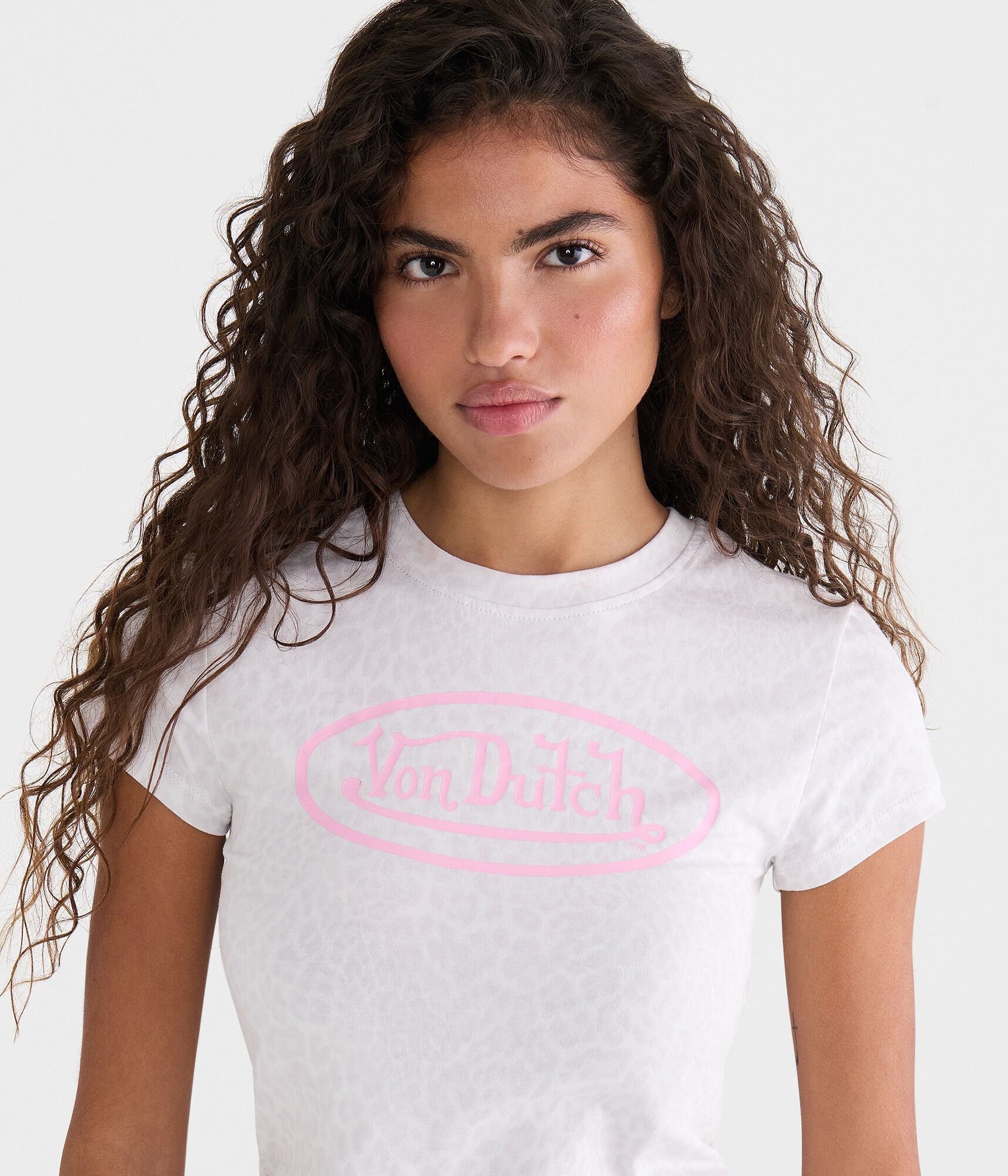 Von Dutch Leopard Print Graphic Baby Tee