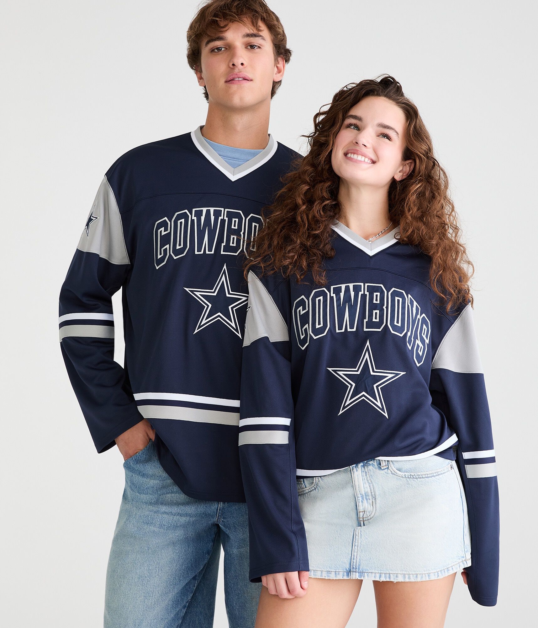 Long Sleeve Dallas Cowboys V-Neck Top