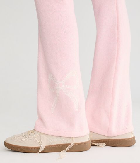 Lace Bow Cozy Sweater Flare Leg Pants Lace Bow Cozy Sweater Flare Leg Pants