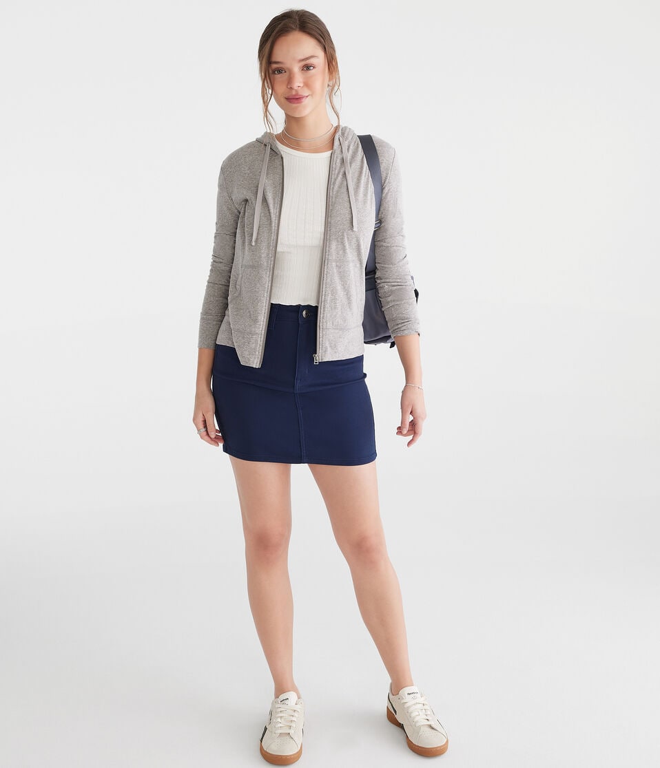 Solid Lightweight Full-Zip Hoodie