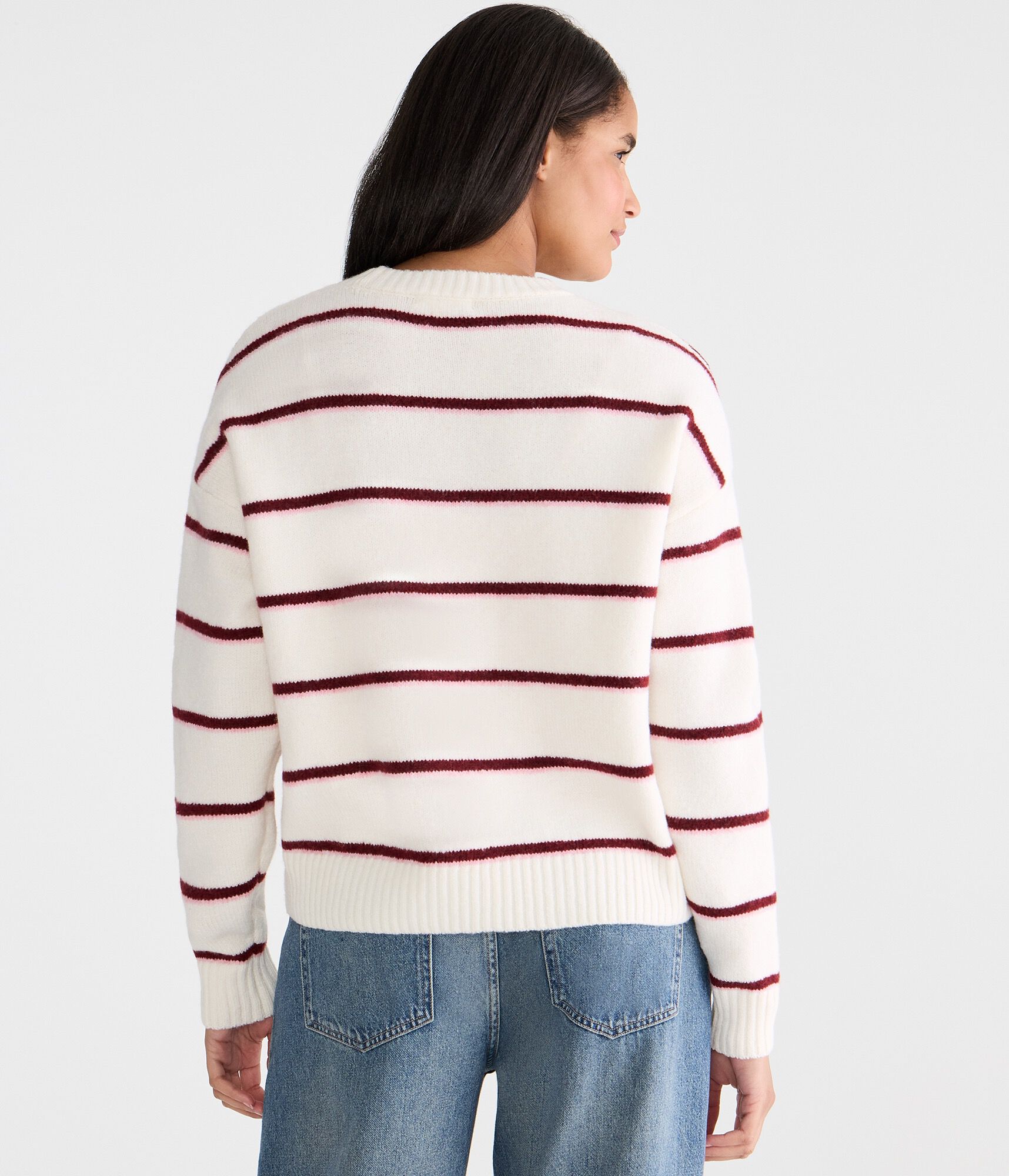 Striped Cozy Crew Sweater
