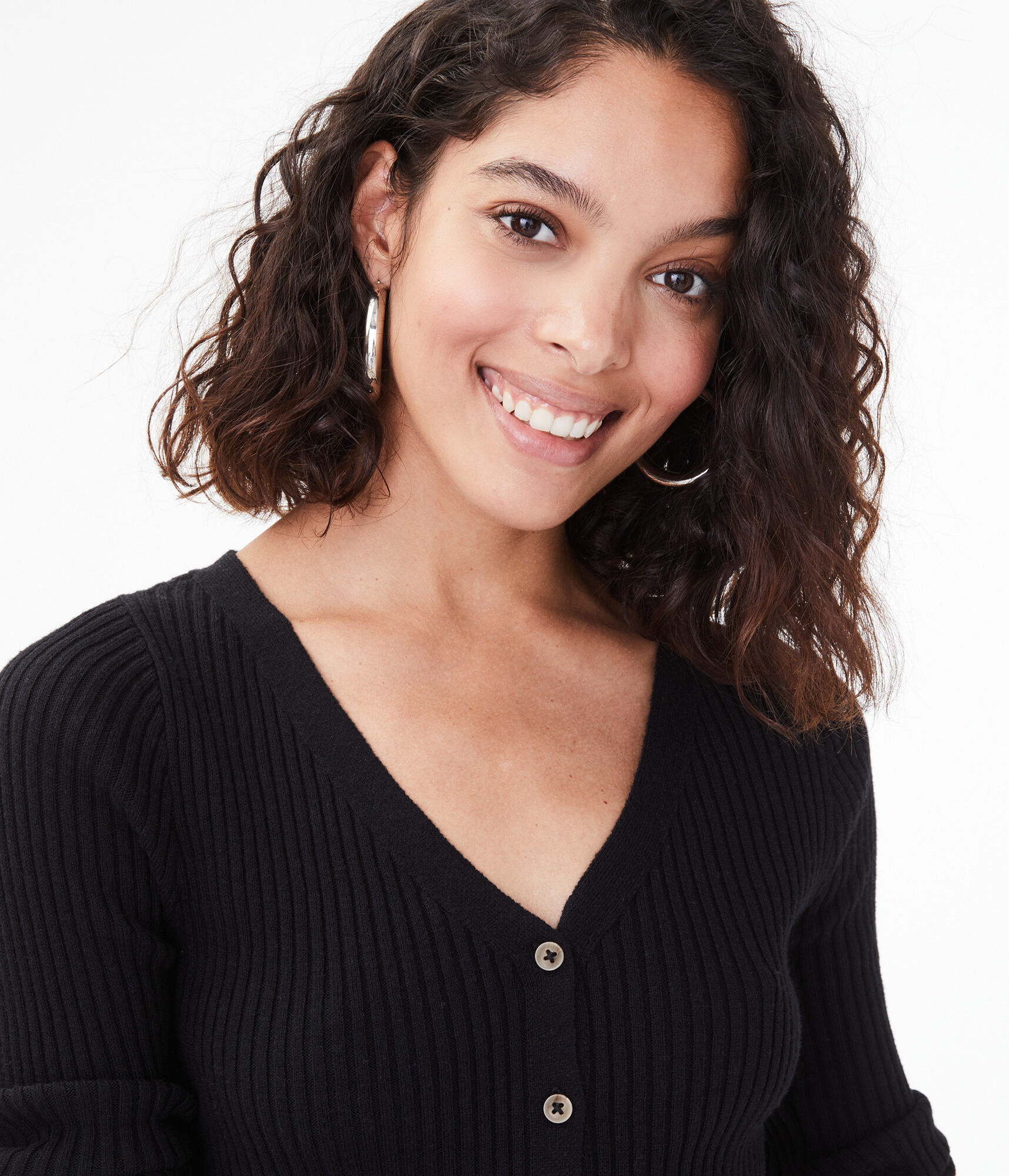 Rib-Knit Bodycon Cardigan