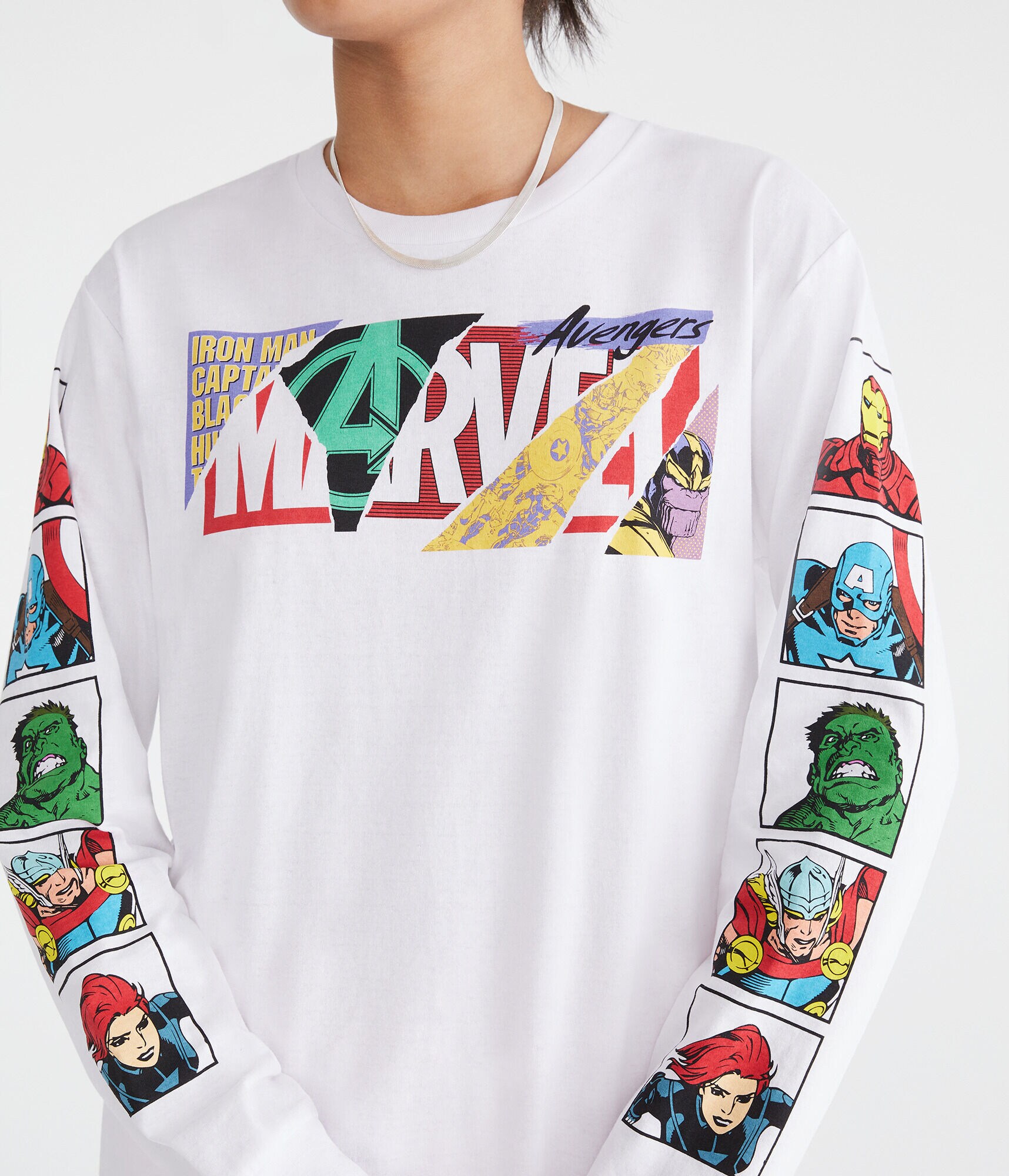 Marvel | Aero Long Sleeve Avengers Photo Booth Relaxed Graphic Tee